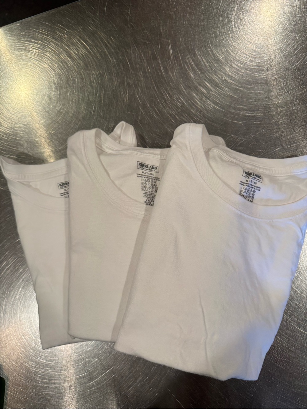 Kirkland Signature Mens White Short Sleeve Crewneck Tees - 3 Pack